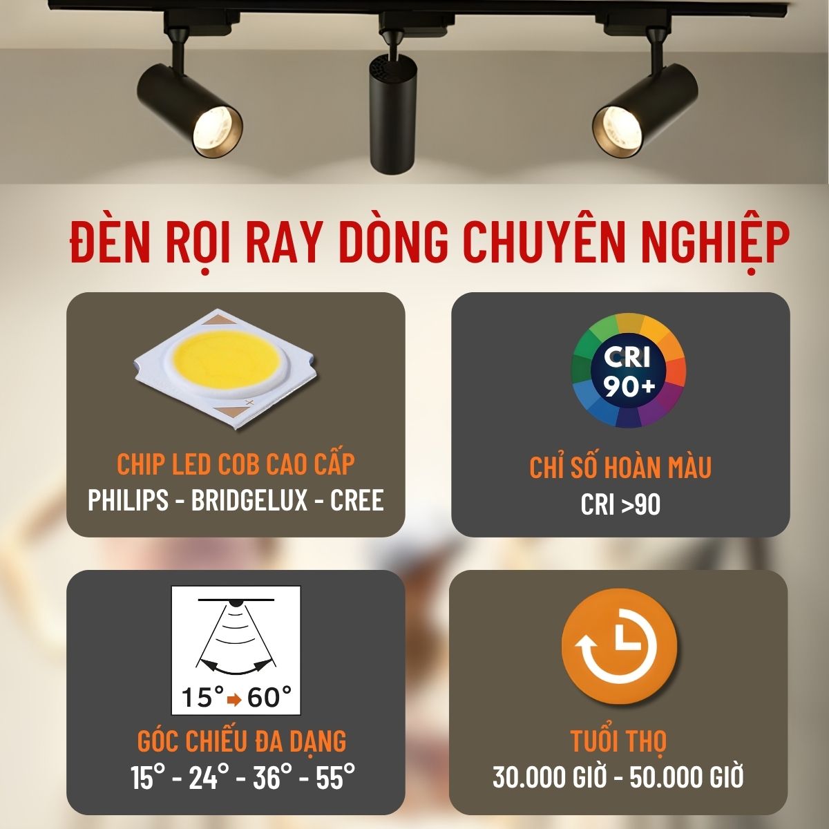 đèn rọi ray – giải pháp vừa đẹp, vừa hiệu quả để “biến không gian quán của bạn thành nơi khách muốn ở lại thật lâu.”